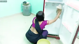 Watching Aunty Bending Over Showing Her Thick Curves At Home