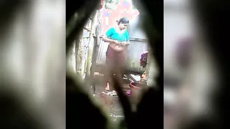 Spying On Next Door Married Aunty Taking Hot Shower Again