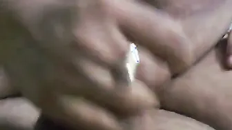 Naked Mature Aunty Stroking His Thick Cock Till He Explodes