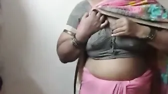 Married Aunty Removing Her Traditional Saree Before Getting Wild