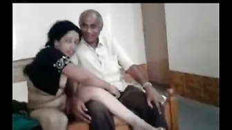 Old Man Enjoying Young Fair Skinned Married Aunty At Home