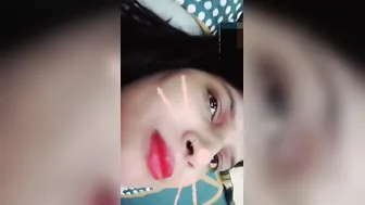 Indian Aunty With Red Lips Stripping Naked On Video Call