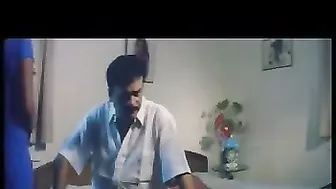 Desi Aunty In Blue Saree Lifting It Up Showing Everything