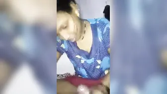 Horny Sister-In-Law Giving Me Sloppy Blowjob On Camera