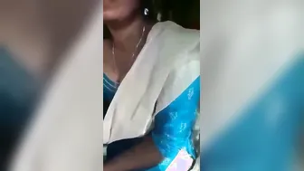 Married Woman Flashing Her Big Tits Inside The Car