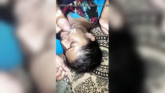 Mature Aunty Taking A Facial Cumshot From Younger Guy