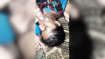 Mature Aunty Taking A Facial Cumshot From Younger Guy