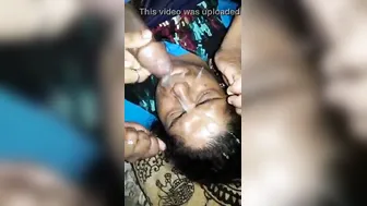 Mature Aunty Taking A Facial Cumshot From Younger Guy