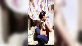 Pregnant Wife Caught Naked Taking Bath In Hidden Camera
