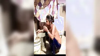 Pregnant Wife Caught Naked Taking Bath In Hidden Camera
