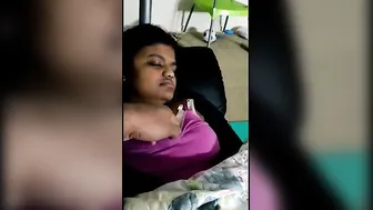Busty Babe Showing Off Her Huge Natural Tits On Camera