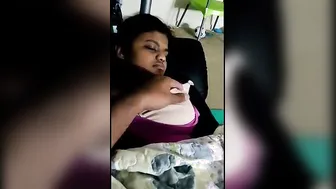 Busty Babe Showing Off Her Huge Natural Tits On Camera