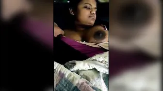 Busty Babe Showing Off Her Huge Natural Tits On Camera