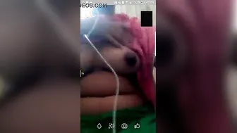 Topless GF Having Dirty Phone Sex Late At Night