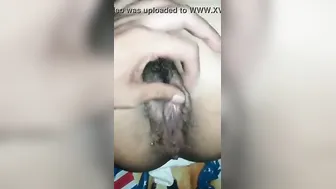 College Babe Spreading Her Hairy Pussy Wide Open Just For Me Now
