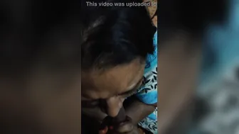 Cheating Wife Next Door Secretly Sucking Her Lover Behind Doors