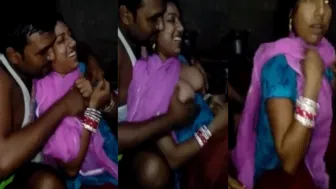 Village Slut Taking Three Cocks In Her Mouth And Hairy Pussy