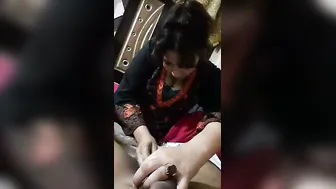 Desi Bhabhi Carefully Shaving Husband Cock Intimate Home Footage