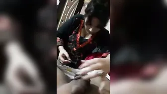 Desi Bhabhi Carefully Shaving Husband Cock Intimate Home Footage