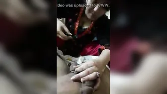 Desi Bhabhi Carefully Shaving Husband Cock Intimate Home Footage