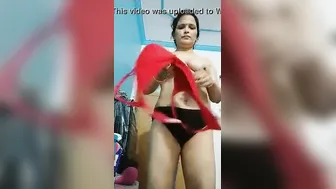 Horny Housewife Showing Off Her Big Tits Topless At Home Alone