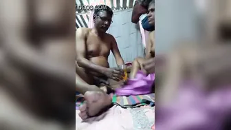 Mature Uncle Enjoying Neighbor Aunty's Golden Shower In Bedroom