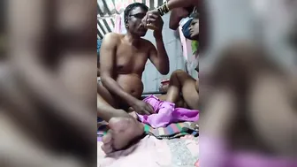 Mature Uncle Enjoying Neighbor Aunty's Golden Shower In Bedroom