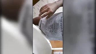 Village Maid Stroking Owner's Hard Cock In Bathroom Caught Live