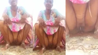 Village Aunty Pissing Outdoors Caught On Camera Secretly Today