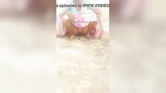 Village Aunty Pissing Outdoors Caught On Camera Secretly Today