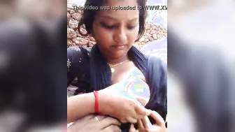 Mallu GF Sucking Nipples Outdoors In Public Garden