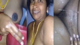 Thick Tamil Aunty Bathing Nude Caught On Hidden Phone Camera