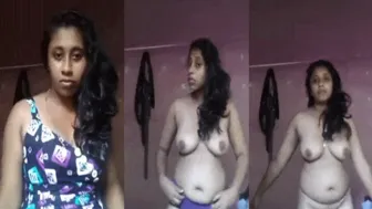 Busty South Indian Babe Slowly Stripping Naked On Camera