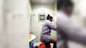 South Indian Wife Changing Clothes In Bathroom Hidden Camera