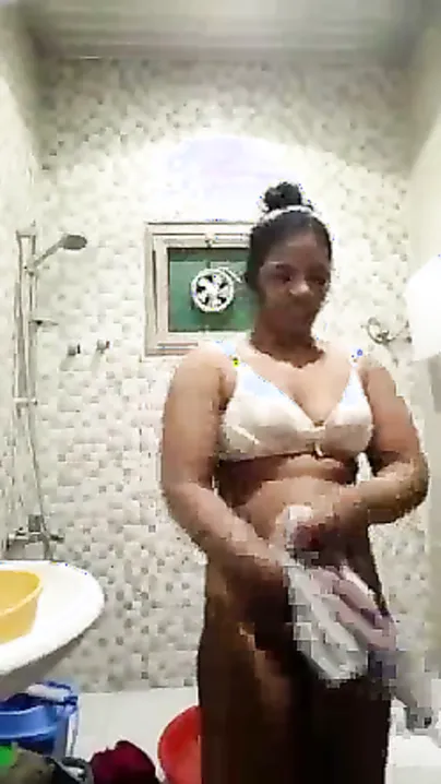 South Indian Wife Changing Clothes In Bathroom Hidden Camera