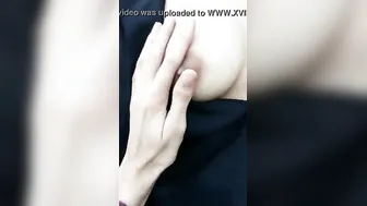 Young GF Exposing Her Tits Outdoors For Her Boyfriend