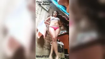 Horny Teen GF Stripping Completely Naked On Selfie Cam