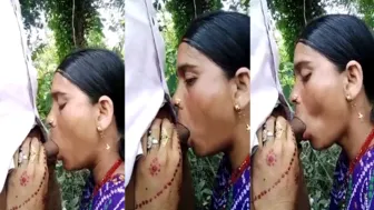 Village Wife Giving Head Outdoors Caught On Mobile Camera