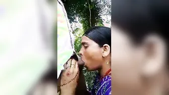 Village Wife Giving Head Outdoors Caught On Mobile Camera