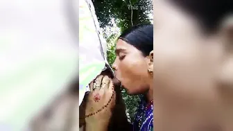 Village Wife Giving Head Outdoors Caught On Mobile Camera
