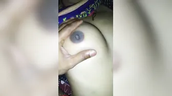 Village GF Showing Off Her Perfect Natural Boobs At Home