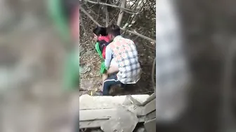 Caught Fucking My GF Behind The House On Hidden Camera