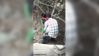 Caught Fucking My GF Behind The House On Hidden Camera