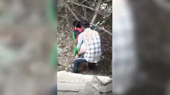 Caught Fucking My GF Behind The House On Hidden Camera