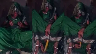 Shy Village Wife Playing With Toy While Husband Records Her