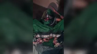 Shy Village Wife Playing With Toy While Husband Records Her