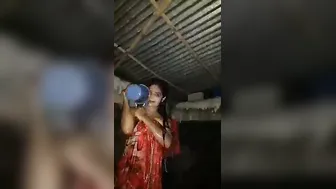 Village Wife Soaping Herself Alone In Bathroom Nobody Watching