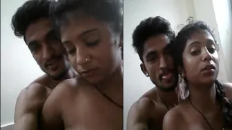 Topless Indian Babe Kissing Her Man In Intimate Selfie Vid