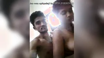 Topless Indian Babe Kissing Her Man In Intimate Selfie Vid