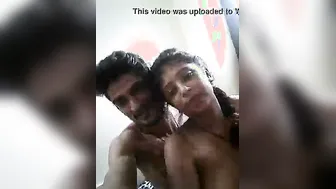 Topless Indian Babe Kissing Her Man In Intimate Selfie Vid